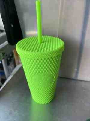 Fall 2021 Grande Starbucks Neon Green Studded 16 Oz Grande Cold Cup Tumbler - Sold on eBay Sep 18, 2021 for $23.80