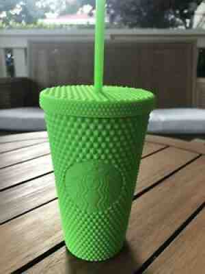Starbucks Neon Green Tumbler Fall 2021 Grande Studded Cold Cup - Sold on eBay Sep 02, 2021 for $23.00