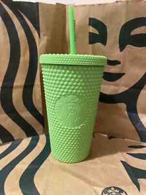 Fall 2021 Starbucks Neon Green Studded 16 Oz Grande Cold Cup Tumbler - Sold on eBay Oct 16, 2021 for $22.00