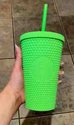 Starbucks Neon Green Tumbler ð?? Fall 2021 ð??Grande Studded Cold Cup NEW - Sold on eBay Oct 04, 2021 for $21.00