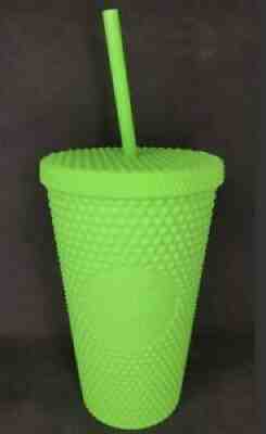 2021 Starbucks Neon Lime Green Matte Studded Tumbler Grande Cold Cup NEW - Sold on eBay Oct 04, 2021 for $20.50