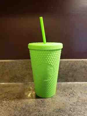 Starbucks Fall Halloween 2021 Neon Green GRANDE Soft Touch Studded Tumbler 16oz - Sold on eBay Oct 20, 2021 for $20.50