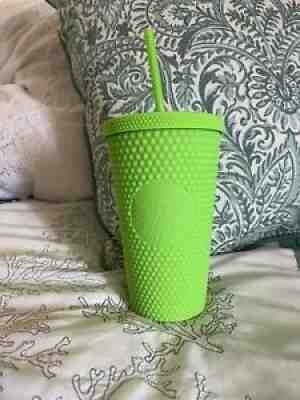 Starbucks Fall Halloween 2021 Neon Green GRANDE Soft Touch Studded Tumbler 16oz - Sold on eBay Oct 06, 2021 for $17.40