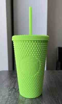 Starbucks Neon Green Studded Fall 2021 Tumbler Grande 16 oz. Cold Cup - Sold on eBay Oct 09, 2021 for $15.99