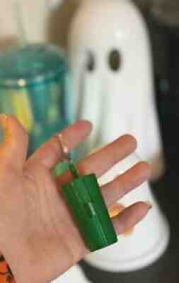Starbucks green grid studded tumbler/cup Keychain coffee christmas holiday 2021 - Sold on eBay Nov 13, 2021 for $11.50