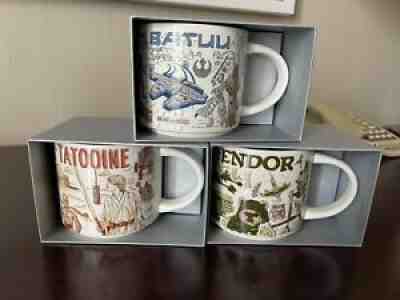 2021 Starbucks Star Wars May The 4th Mugs Been There Set, Endor Tatooine Batuu - Sold on eBay Nov 01, 2021 for $119.95