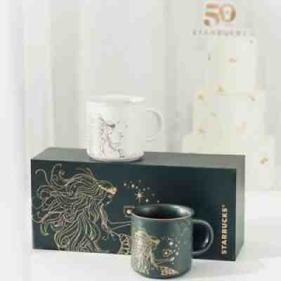 Starbucks 2021 China Anniversary Siren Mermaid Diamond Green White 12oz Mug Set - Sold on eBay Nov 13, 2021 for $118.99