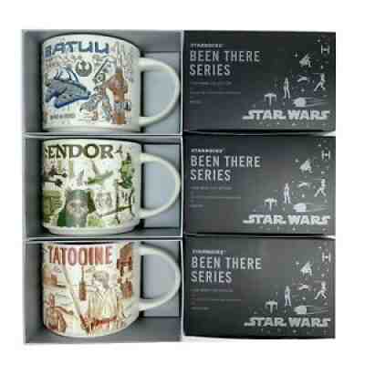 Starbucks Disney Star Wars BATUU ENDOR TATOOINE Mug Set Been There Series 3 Mugs - Sold on eBay Oct 08, 2021 for $118.75