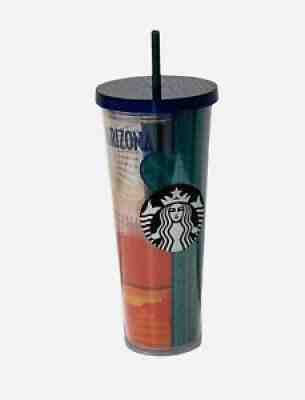 Starbucks ARIZONA 2014 Venti Cactus Tumbler Plastic Acrylic Cold Cup with Straw - Sold on eBay Oct 01, 2021 for $116.96