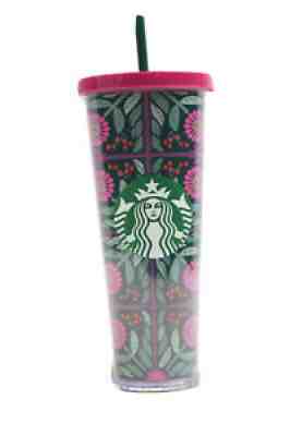 Starbucks Pink Fuchsia Flower Tumbler Arendelle Ana 24 oz Venti Cold Cup Straw - Sold on eBay Sep 03, 2021 for $114.77