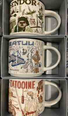 New Star Wars Starbucks "Been There" Series Mug Set Of 3 Tatooine Batuu Endor - Sold on eBay Oct 27, 2021 for $110.00