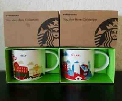 Starbucks ITALY + MILAN Milano You Are Here Ceramic Coffee Mug 14oz SKU Set of 2 - Sold on eBay Oct 27, 2021 for $110.00