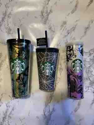 2021 STARBUCKS HALLOWEEN 3 CUP BUNDLE! Glow In The Dark Spiderweb and Gold Foil - Sold on eBay Sep 30, 2021 for $109.99