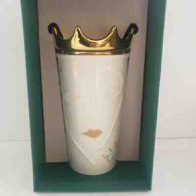 Starbucks 2016 Siren Ceramic Travel Mug Tumbler with Gold Crown Lid 10 oz BNIB - Sold on eBay Nov 07, 2021 for $108.00