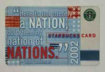 Starbucks Card 6007 - Nations 2002 - Sold on eBay Oct 30, 2021 for $106.51
