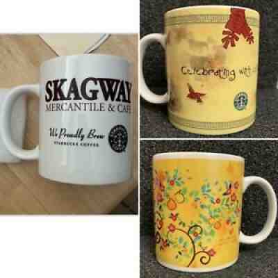 Lot Of 3 Starbucks Skagway Alaska Cup, Celebrate Coffee 2095 & 2006 Artsy Mugs - Sold on eBay Sep 05, 2021 for $105.00