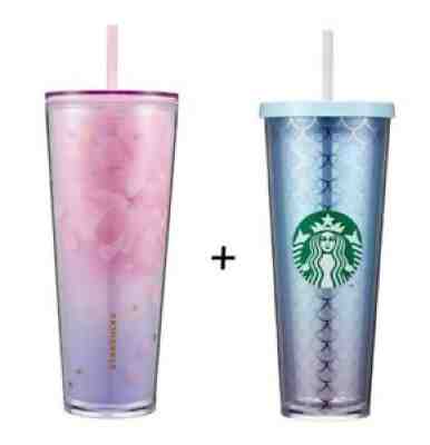 2021 Starbucks Korea Cherry Blossom + Summer Mare cold cup 710ml 24oz Tumbler 2p - Sold on eBay Nov 13, 2021 for $104.99