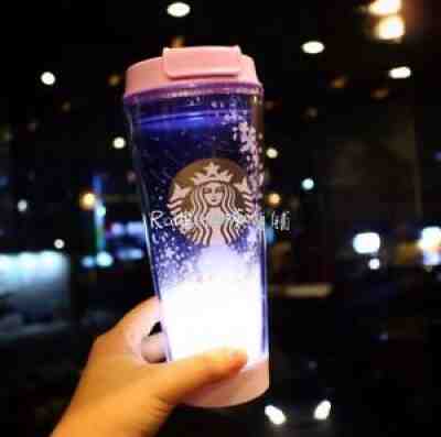 2019 Korea Starbucks Purple Cherry LED 12oz Plastic Tumbler/Water Bottle - Sold on eBay Oct 23, 2021 for $104.49