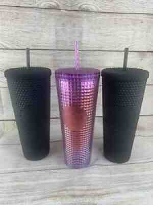 Starbucks 2021 Pink Purple Grid Cold Tumbler 24oz And 2 Black Studded New - Sold on eBay Aug 30, 2021 for $100.00