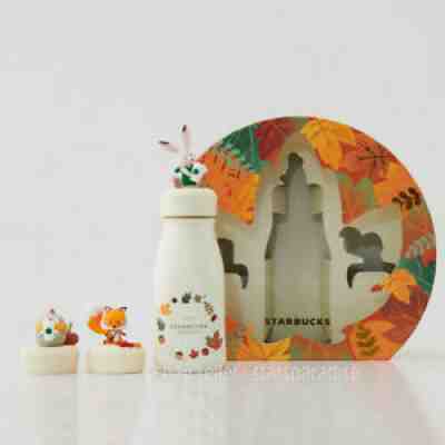 Starbucks 2021 China Autumn Forest Maple Leaf Thermos Flask Cup 3 Lids Set 8oz - Sold on eBay Sep 14, 2021 for $139.99