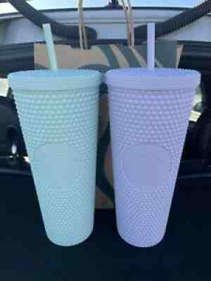 *RARE* Starbucks Lilac and Mint Studded 24oz. Holiday 2021 Tumblers - Sold on eBay Nov 19, 2021 for $139.99