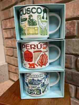 Lot 3 NEW US Seller RARE Starbucks PERU LIMA CUSCO Cities Mugs Cups Been There