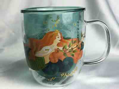 Starbucks Taiwan Mermaid Siren Anniversary Double Wall Glass Mug 2020 14oz - Sold on eBay Nov 21, 2021 for $109.99