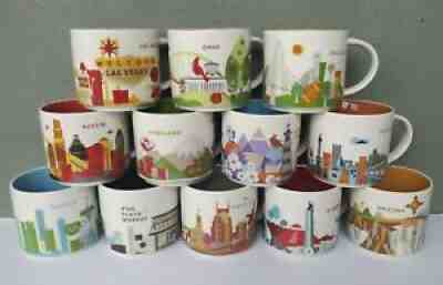 LOT of 12 STARBUCKS YOU ARE HERE 14 oz. COFFEE MUGS