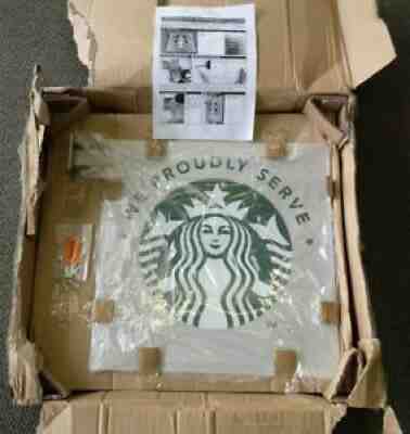 Starbucks Advertising Metal Sign Retail "We Proudly Serve" Siren Double Sided - Sold on eBay Oct 25, 2021 for $100.00