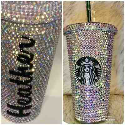 Personalized Starbucks Bling studded Rhinestones cup Venti Tumbler 24oz - Sold on eBay Nov 12, 2021 for $100.00
