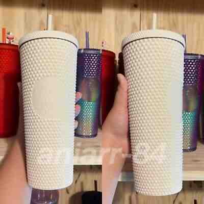 Starbucks Indonesia White/Cream 24 oz Cold Cup (Matte Studded) BRAND NEW W TAG - Sold on eBay Nov 18, 2021 for $100.00