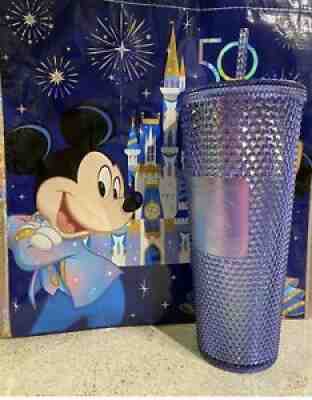 2021 Disney Parks Starbucks Tumbler 50th Anniversary NEW Iridescent Studded - Sold on eBay Oct 01, 2021 for $99.99