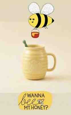 Starbucks bee mug 12oz ceramic honey jar with spoon