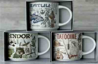 NEW IN HAND Starbucks Star Wars Been There Mugs Set Batuu, Endor, Tatooine - Sold on eBay Aug 25, 2021 for $99.00