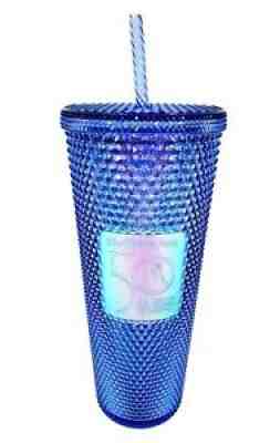 Walt Disney World Starbucks 50th Anniversary Celebration Studded Blue Tumbler - Sold on eBay Oct 09, 2021 for $98.77