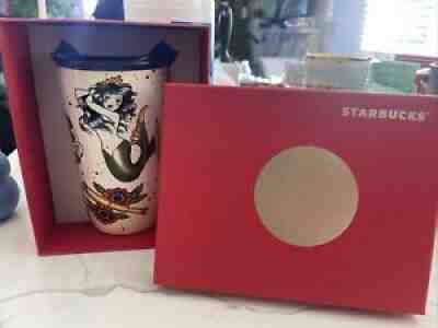 2015 Starbucks Mermaid Siren Sailor TATTOO Ceramic Double Wall Tumbler Traveler - Sold on eBay Nov 23, 2021 for $99.99