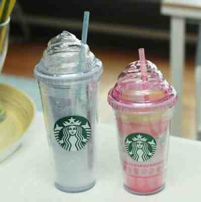 Korea Starbucks 2015 Summer Logo Pink coldcup 473ml, Logo Ice coldcup 591ml SET - Sold on eBay Oct 03, 2021 for $96.11