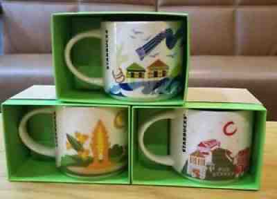 3 Starbucks Mug 14 FL OZ / 414 ml Phnom Penh, Siem Reap & Cambodia Coffee Cups