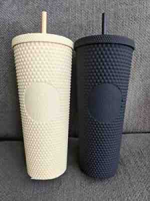 Starbucks NEW Studded Cold Cup Matte Butter Yellow Black Bling Tumbler Set Venti - Sold on eBay Sep 22, 2021 for $94.65