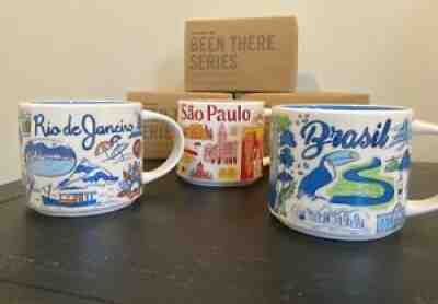 Starbucks BEEN THERE SERIES 3 Coffee Mugs From Brazil, SÃ£o Paulo, Rio De Janero