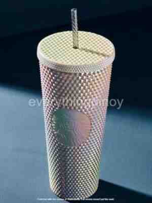 Starbucks 24oz Cold Cup PEARL GRAY Bling Iridescent Philippines Exclusive - Sold on eBay Oct 11, 2021 for $91.00