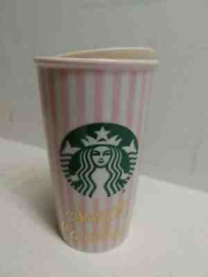 Starbucks 2016 South Carolina Pink & White Stripes 12oz Ceramic Coffee Tumbler - Sold on eBay Nov 09, 2021 for $90.70