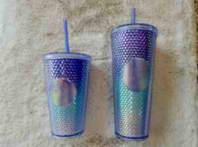 Starbucks 2021 Studded Blue Ombre Tumbler Set 24oz and 16oz - Sold on eBay Aug 28, 2021 for $90.00