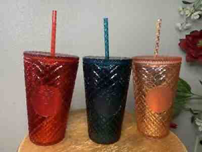 Starbucks 2021 Holiday Jeweled Tumbler Set Grande - Sold on eBay Nov 09, 2021 for $90.00
