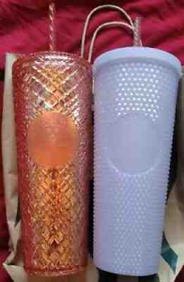 Starbucks 2021 Winter Holiday Rose Gold Icy lilac Bling Studded Cup Tumbler - Sold on eBay Nov 13, 2021 for $90.00