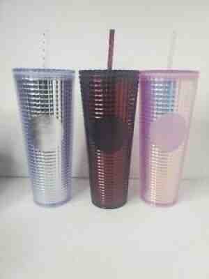 STARBUCKS VENTI 2020 Holiday 24 OZ Cold Cup Tumbler Set of 3 GRID DISC - Sold on eBay Nov 13, 2021 for $90.00
