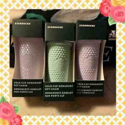 NWT Starbucks 2021 Christmas cold cup ornament Studded Tumbler Keychain Set Of 3 - Sold on eBay Nov 20, 2021 for $90.00