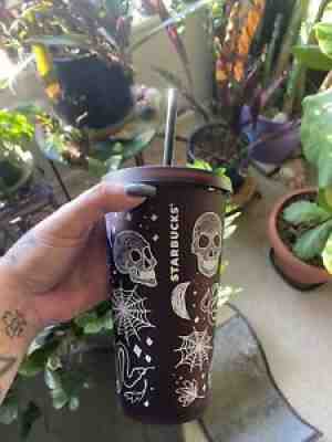 Starbucks 2019 Rare Halloween Skull Moth Snake Cat Tumbler Grande Size New - Sold on eBay Nov 23, 2021 for $150.00