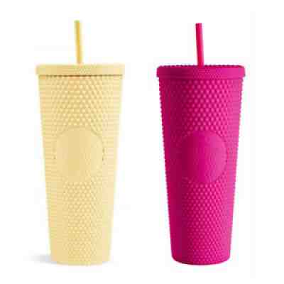 2021 China Starbucks Tumblers Two 24oz Straw Cups-Matte Yellow and Barbie Pink - Sold on eBay Nov 24, 2021 for $130.00