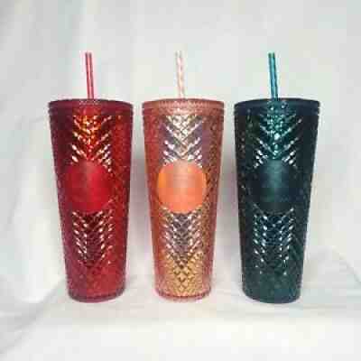 Starbucks 2021 Holiday Season - Jeweled Cold Cups (24 oz.) Trio - Sold on eBay Nov 24, 2021 for $105.99